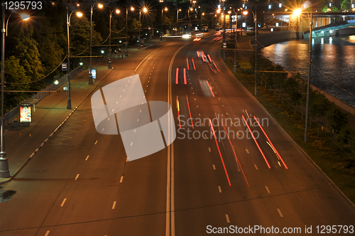 Image of Night view on Prechistensky quay