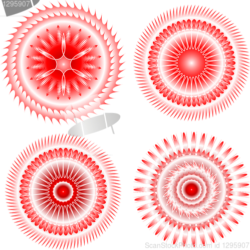 Image of red Decorative design elements. Patterns set for currency