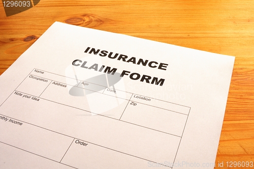 Image of insurance claim form