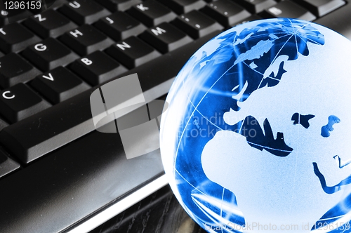 Image of globe and keyboard