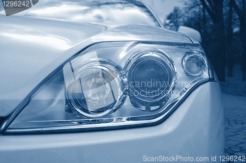 Image of headlight of a car