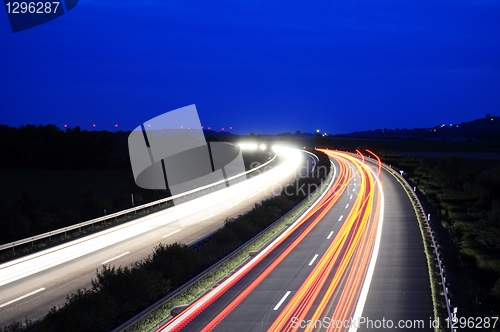 Image of night traffic motion