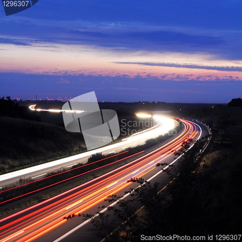 Image of night traffic on highway