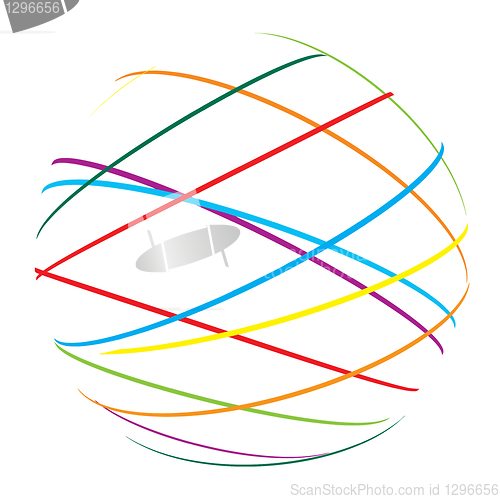 Image of abstract sphere from color lines