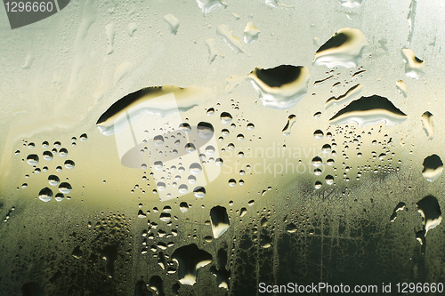 Image of water drops on glass