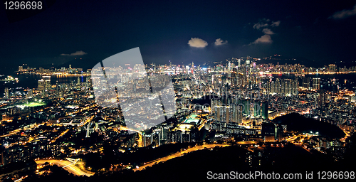 Image of City midtown skyline at dark 