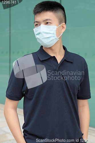 Image of man wear mask outdoor