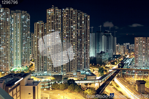 Image of Hong Kong downtown at night 