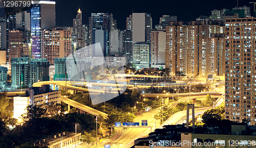 Image of Hong Kong downtown at night 