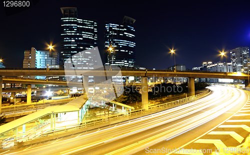 Image of traffic in downtown of Hong Kong 