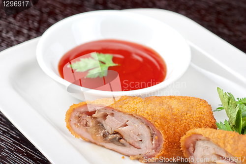 Image of rolls from pork meat