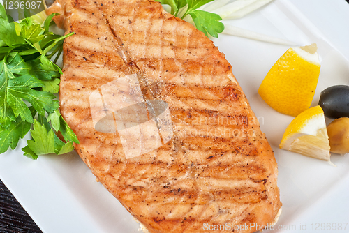 Image of Grilled salmon steak