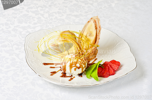 Image of tasty pancake dessert