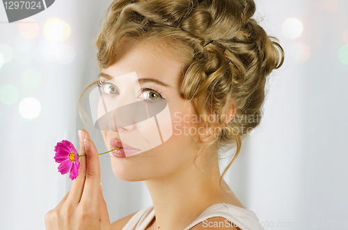 Image of beauty woman closeup portrait