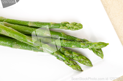 Image of Fresh asparagus on white