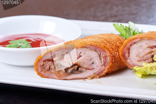 Image of rolls from pork meat