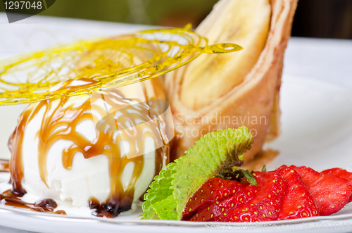 Image of tasty pancake dessert