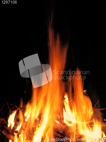 Image of hot fire on black