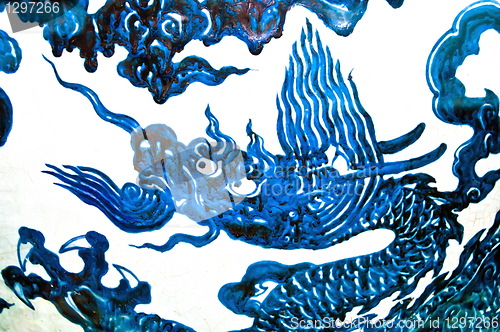 Image of Blue chinese dragon