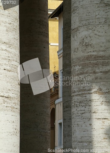 Image of Small church among big columns