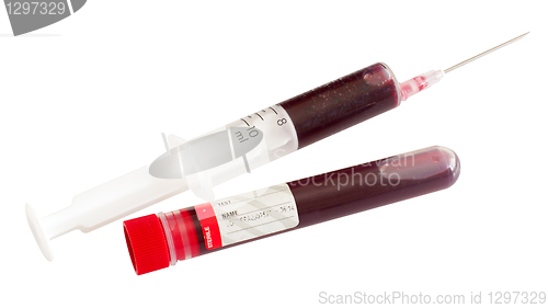 Image of Syringe and Test Tube With Blood
