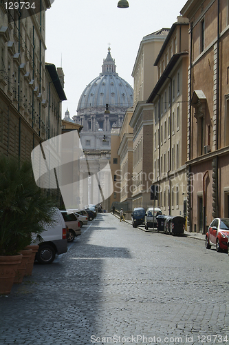 Image of Street of Rome with St. Peter in the background