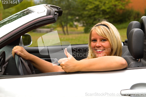 Image of Beautiful woman driver