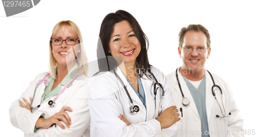 Image of Hispanic Female Doctor and Colleagues