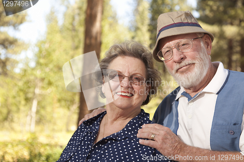 Image of Loving Senior Couple Outdoors Portrait