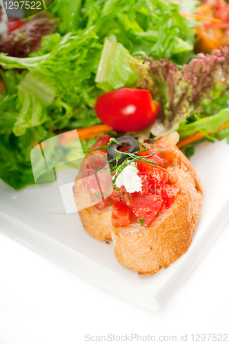 Image of original Italian fresh bruschetta 