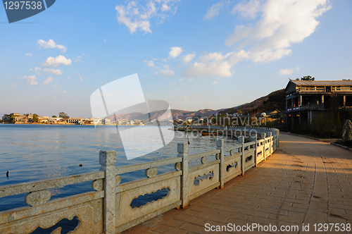 Image of Sightseeing road by lake