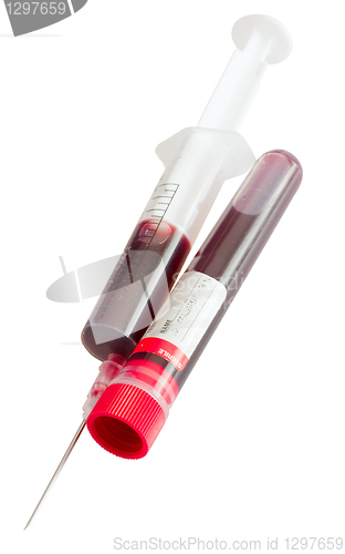 Image of Syringe and Test Tube With Blood