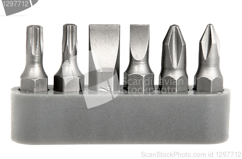 Image of Set of steel bits for screwdriver
