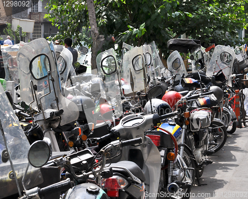 Image of a lot of mopeds