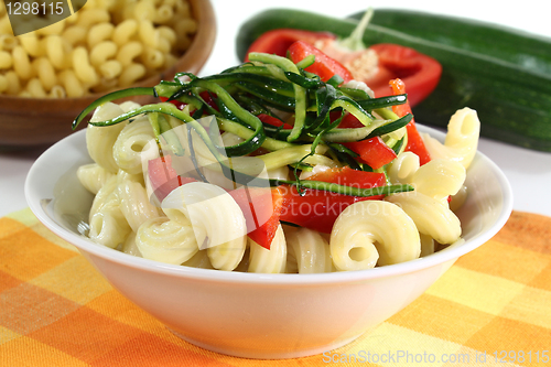 Image of Pasta with red pepper zucchini vegetable