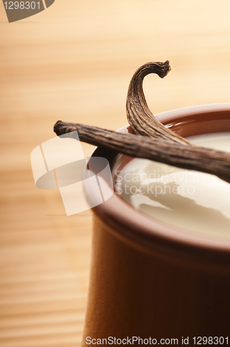 Image of Sweet vanilla pudding dessert 