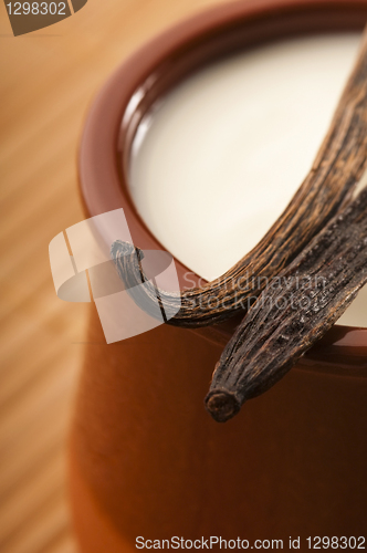 Image of Sweet vanilla pudding dessert 