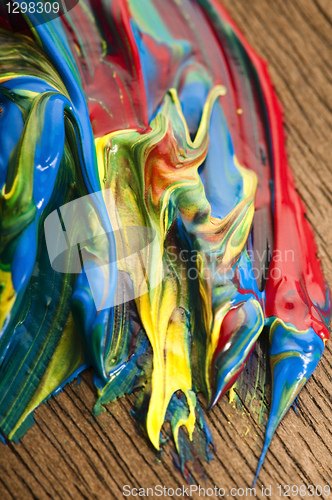 Image of mixing paints. background 