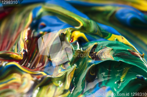 Image of mixing paints. background 