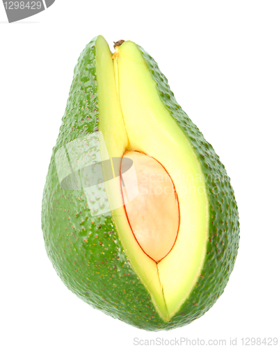 Image of Single green ripe avocado