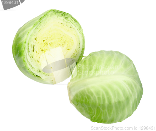 Image of Group of full and cross green cabbage