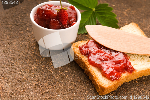 Image of Wild strawberry jam with toast