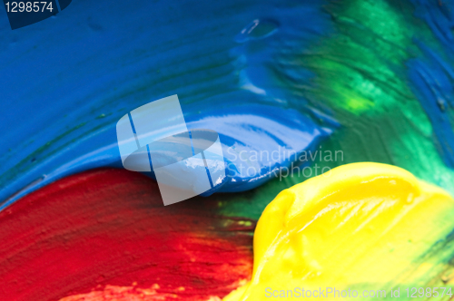 Image of mixing paints. background 