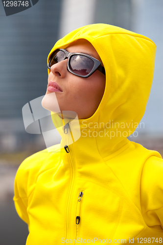 Image of girl in a black sunglasses