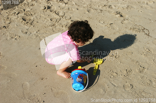 Image of Young Girl on the Beach