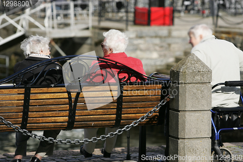 Image of Elderly on Bench