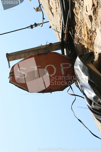 Image of Old stop sign