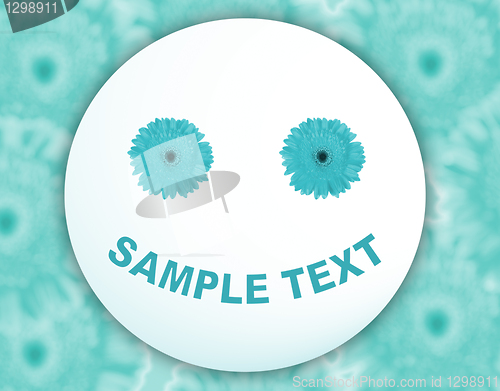 Image of Greeting card with white-blue smiley