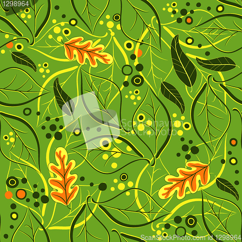 Image of Green seamless floral pattern