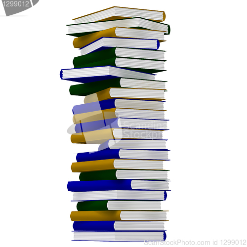 Image of 3D about pile of books in studio
